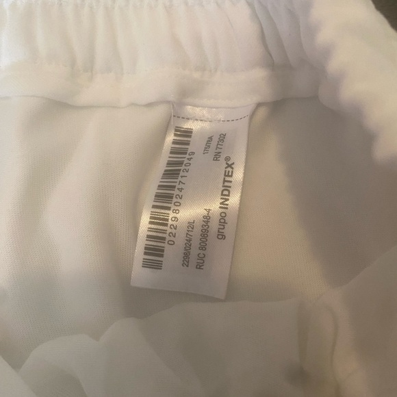 ZARA WOMAN SIDE STRIPE WIDE LEG PANT SIZE LARGE ECUR NEW WITH TAGS - Picture 9 of 11